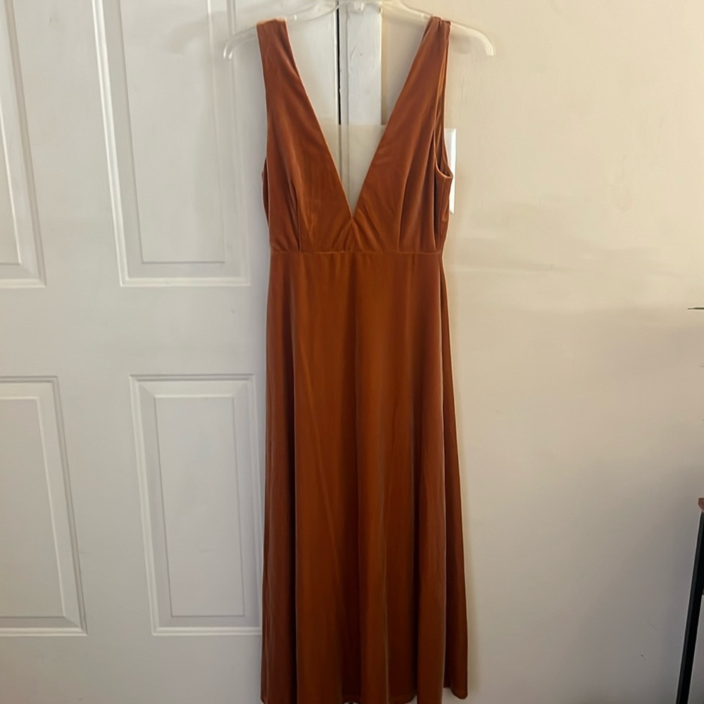L n C Velvet dress V neck Midi Dress Size S NWOT